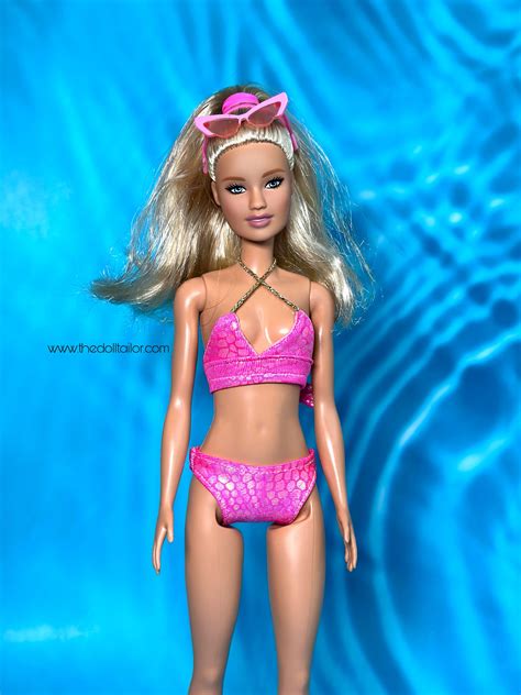 Pink bathing Suit for Barbie Doll pink bikini – The Doll Tailor
