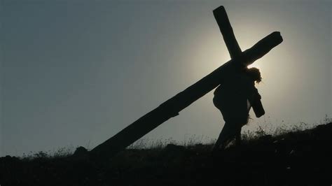 Jesus With Crown Of Thorns Carrying Heavy Stock Footage SBV-338662134 - Storyblocks