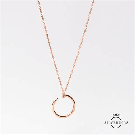 Nailed it Rose Gold Zircon Necklace – Silverings