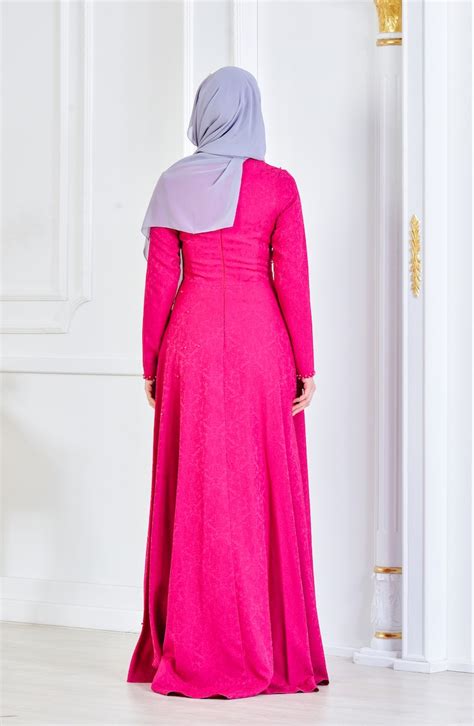 Abendkleid mit Perlen 1014-01 Fuchsia 1014-01 | Sefamerve
