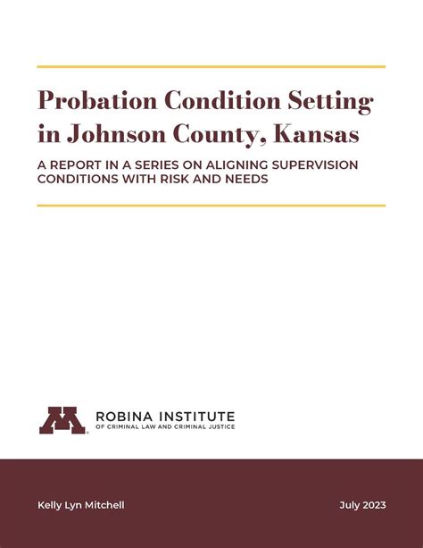 NEW REPORT! “Probation Condition Setting in Johnson County, Kansas” is ...