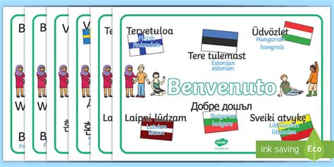 Mixed language welcome Word Mat English/French - Mixed Language Welcome ...