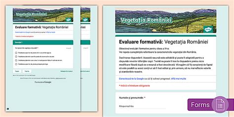 Vegetația României – Evaluare formativă/ Temă pentru acasă