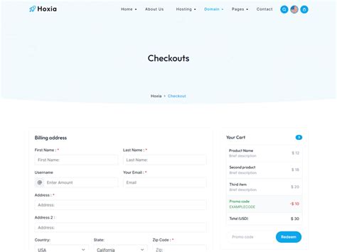 Hoxia - React Web Hosting & Web Domain Template