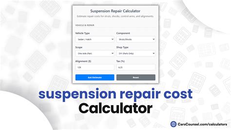 Suspension Repair Cost Calculator – CarsCounsel