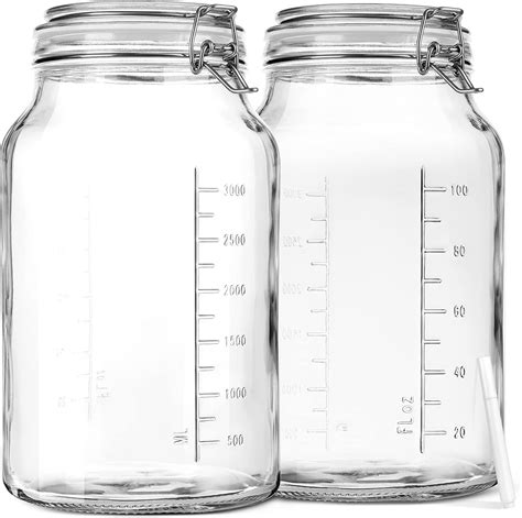 Amazon.com: 1 Gallon Super Wide Mouth Glass Storage Jars with Airtight ...