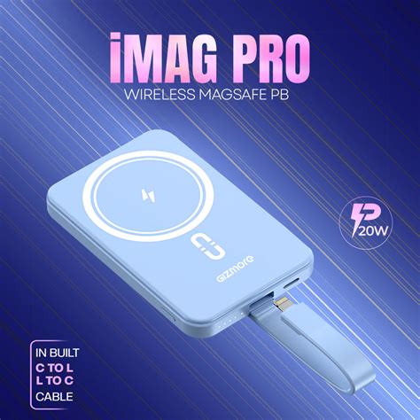 GIZMORE PD10KP9 iMAGPro 10000mAh 15W Magnetic Wireless Magsafe Power B