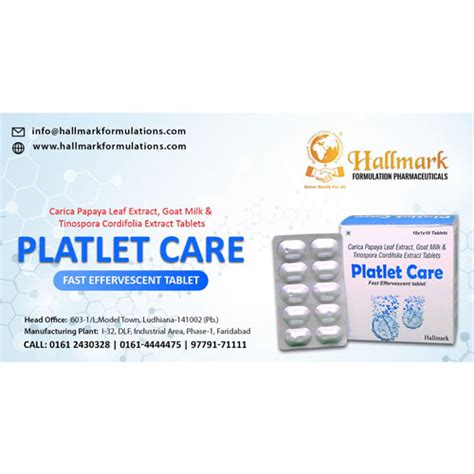 Platlet care Tablets Hallmark Formulations Pharmaceuticals