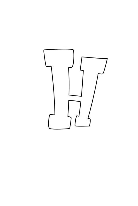 Graffiti Bubble Letter H Printable
