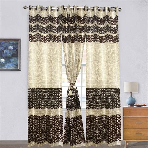 Buy KRAFTKIN Coffee Color Curtain with Easily Removed and Fix Rings ...