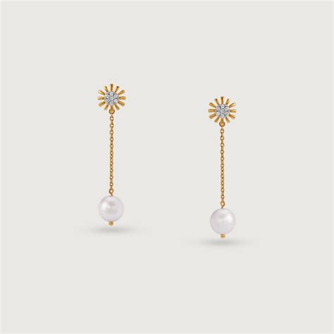 Serene Sunlit Pearl & Diamond Drop Earrings