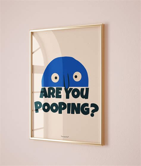 Funny Bathroom Wall Art - Funky Quote Toilet Wall Art, Trendy Blue ...