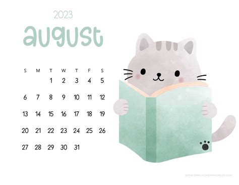 August 2023 calendars simply love printables – Artofit