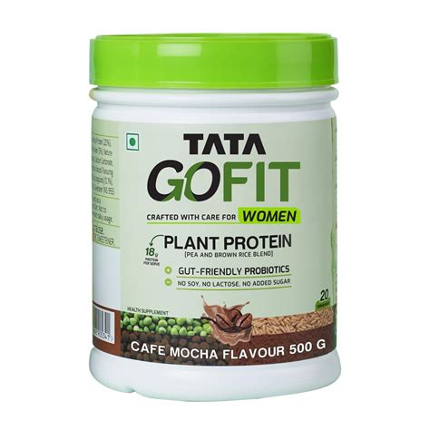 Tata GoFit Plant Protein Powder, Pea & Brown Rice Blend, 18g Protein ...
