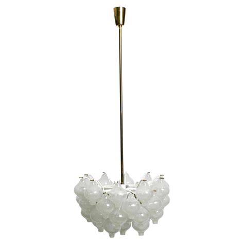 Gorgeous 1960s J. T. Kalmar Franken Tulipan Ice Glass Ball Ceiling Lamp ...