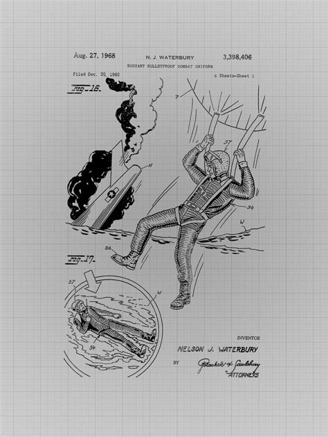 Framable Patent Art the Original Poster Art Print US Navy Combat Suit ...