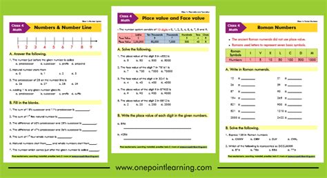 Image result for Number System Worksheet Class 4 CBSE