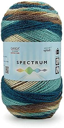 Ganga Spectrum Yarn Supersoft Knitting Wool Ball, Brown Cream Colour ...