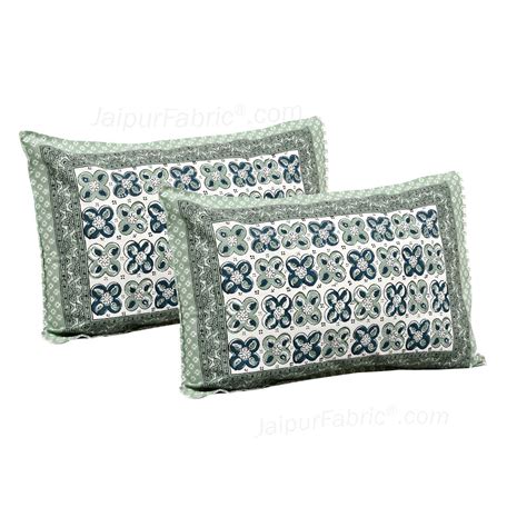 Mini Blocks Green Jaipur Fabric Double Bed Sheet – JaipurFabric®