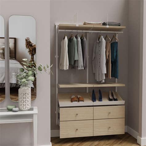 Shop Origin 21 Edda 4-ft Wood Closet with Wood Drawers and Wood Shoe ...