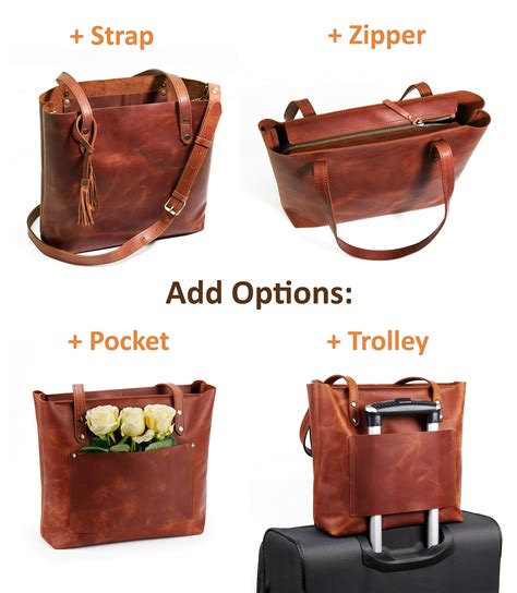 Buy Leather Travel Tote With Trolley Sleeve Womens Leather Travel ...