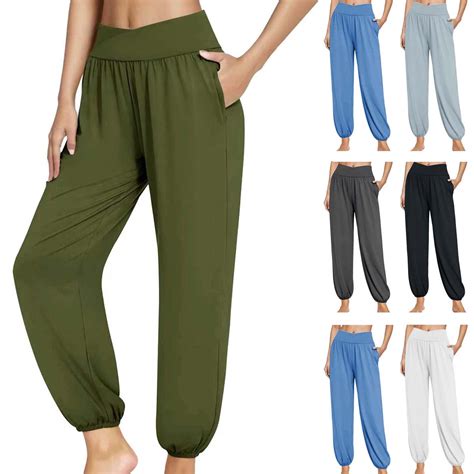 FAKKDUK Yoga Work Pants For Women Wide Leg Lounge Pants with Pockets ...