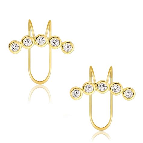 Buy VAMA FASHIONS Elegant 18K Gold Plated White Rhinestone Ear Cuff Non ...