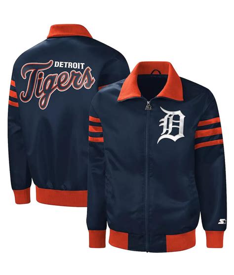 Starter Navy Blue Detroit Tigers The Captain II Jacket - Jackets Expert