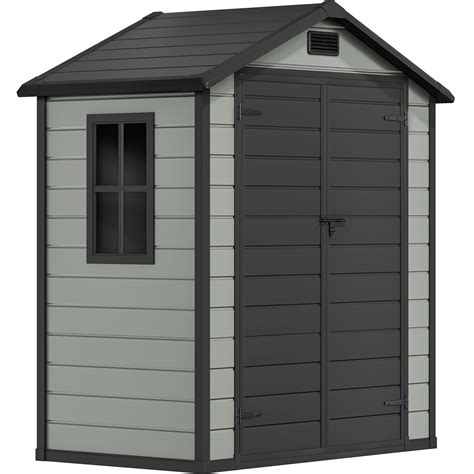 DWVO 6x4 FT Outdoor Resin Storage Shed with Floor, Waterproof Storage ...
