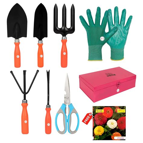 Kraft Seeds Essential Gardening Tools (9 Pcs) | Gardening Tools Set ...