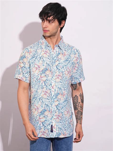 BEING HUMAN GARMENTS-MENS-TOP-SHIRTS WHITE/TEAL