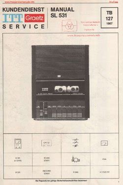 Itt Schaub-Lorenz SL 531 SCHEMATIC ONLY Service Manual PDF Free Download