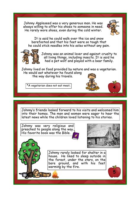 John Chapman aka Johnny Appleseed Mini Book Reading Comprehension ...