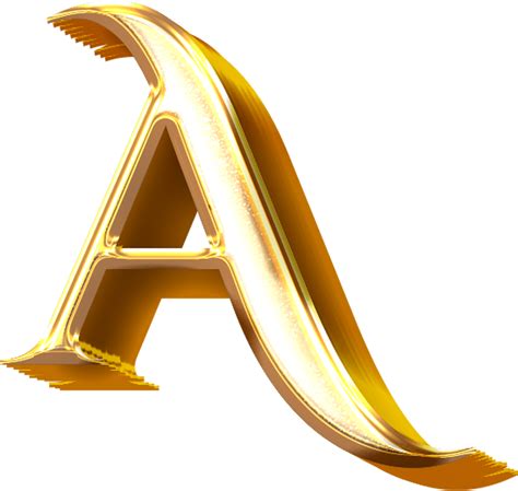 3D Gold Effect Letter A 21054553 PNG
