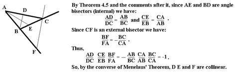 Show that the external bisectors of two angles and the internal ...