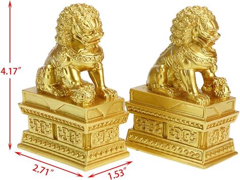 MDLUU Guardian Lion Statues, Pair of Fu Foo Dogs, India | Ubuy