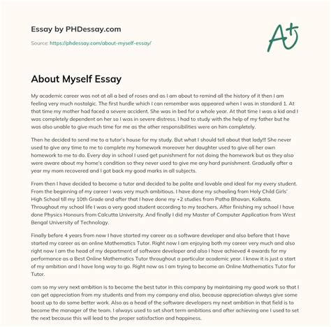 About Myself Essay (500 Words) - PHDessay.com