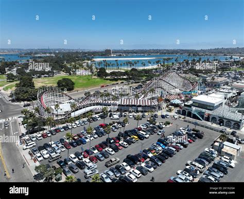 Aerial view of Belmont Park, an amusement park built in 1925 on the ...