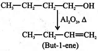 Dehydration of n - butyl alcohol with Al 2 O 3 gives: