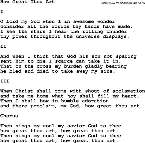 How Great Thou Art Lyrics - lasopademo