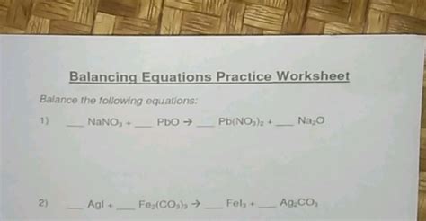 Image result for Balancing Equations Practice Problems