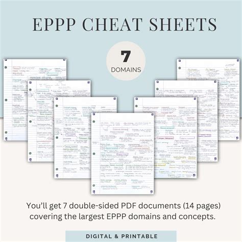 EPPP Study Cheat Sheets Examination for Professional Practice in ...