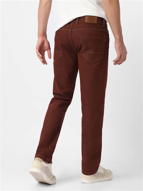 Shop Men's Brown Regular Fit Washed Jeans Stretchable – Urbano Fashion