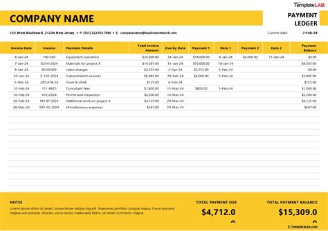 Excel Ledger Template For Small Business