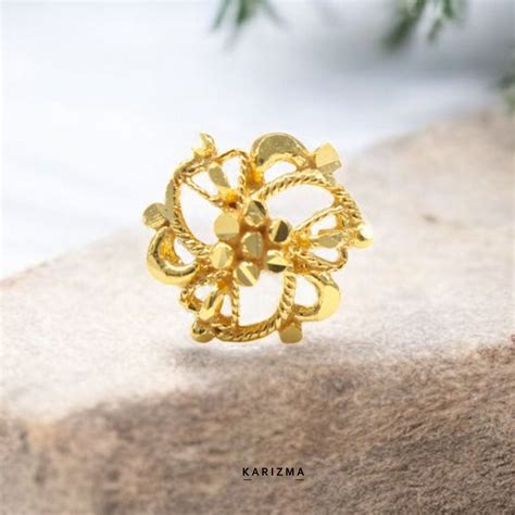 Buy Gold Nose Pins | Gold Nath at best Indian Prices Online – Karizma ...