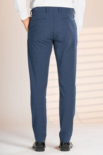 Buy Men's Navy Blue Seersucker Checks Pants Online In India