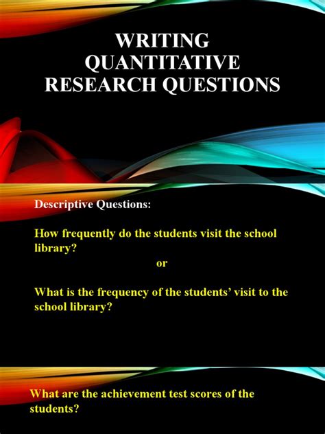 Writing Quantitative Research Questions | PDF