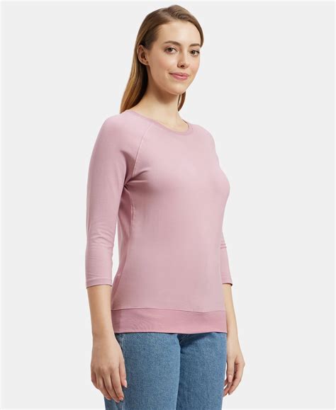 Buy Super Combed Cotton Viscose Elastane Regular Fit Solid Round Neck ...