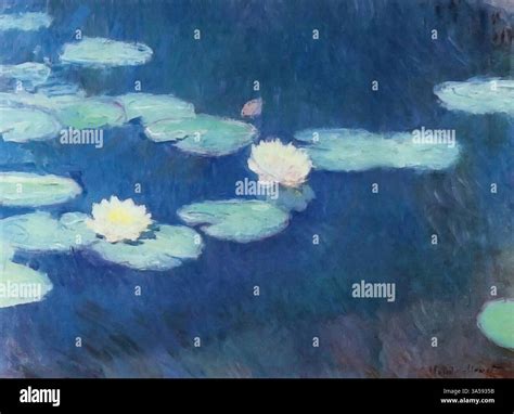Water Lilies, 1897 - 1998 (Painting) by Monet, Claude (1840-1926) French Stock Vector Image ...