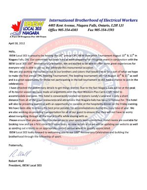 Fillable Online International Brotherhood of Electrical Workers - IBEW ...